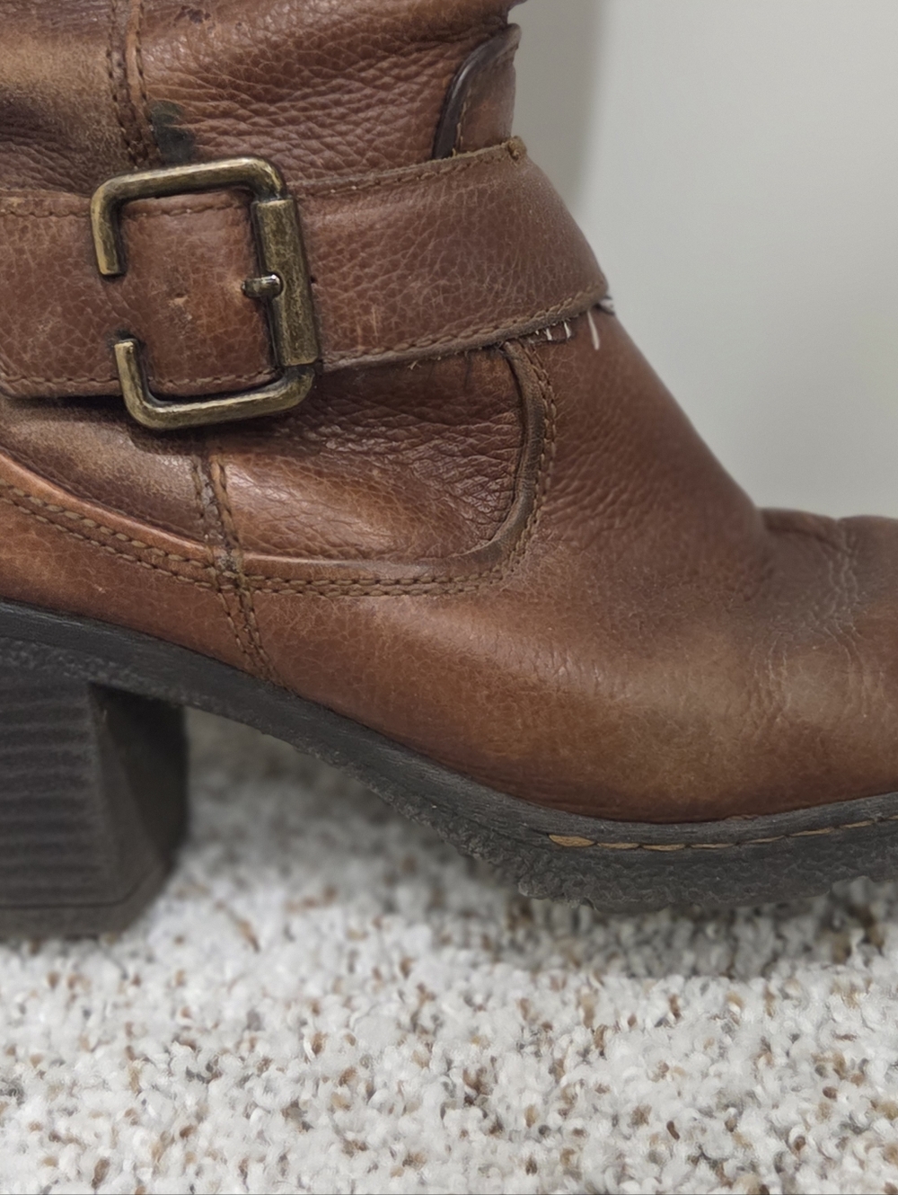 BOC Women's Brown 6.5 Leather Knee-High Buckle Boots - Picture 10 of 12